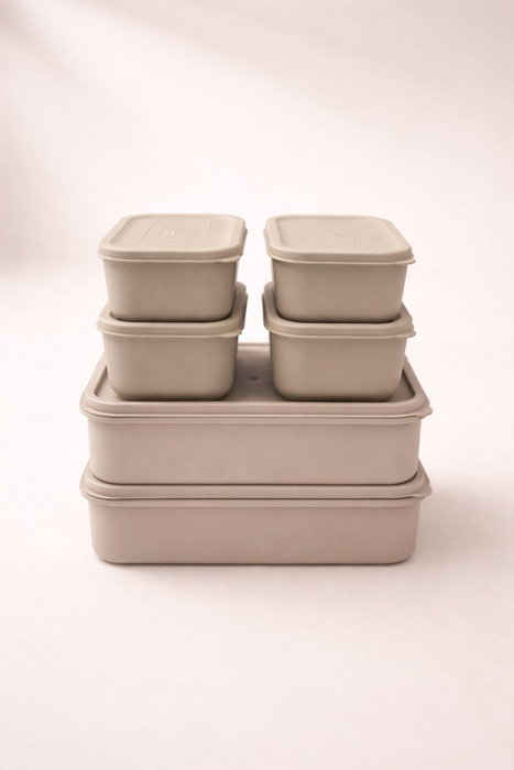 Hermia Juego de 6 Cajas de Almacenamiento Gris BU0055